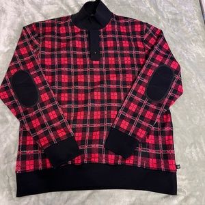 Ted Baker London Bennev Plaid Rugby Polo in Red